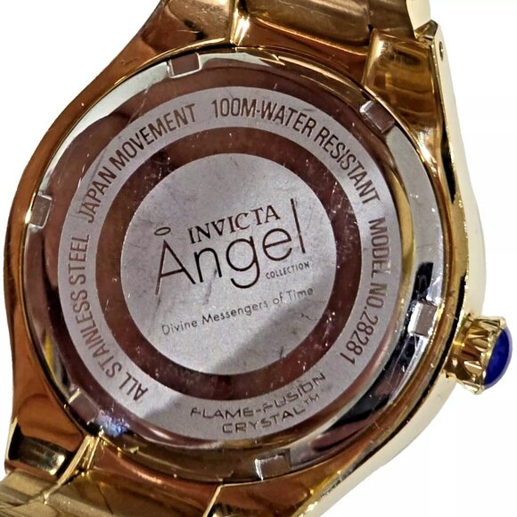 $895 MSRP- Invicta Womens Angel Blue Dial Gold Tone Quartz - No Box and Papers main image 5